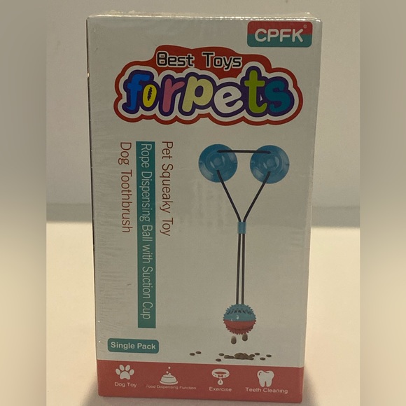 Dog Chew Toy Suction Cup Food Tug Dispensing Molar Cleaner Bell Forpets New - Picture 2 of 5